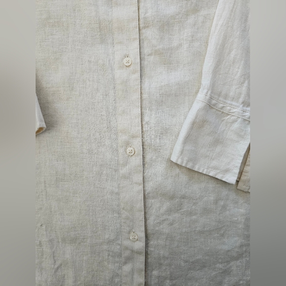 NWT - Linen Old Navy Button Down Light Tan Shirt - Size XXL - Picture 5 of 11